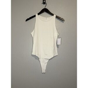 BP. Nordstrom Butter Tank Ribbed Bodysuit in Ivory Tofu Womens‎ Size Medium New
